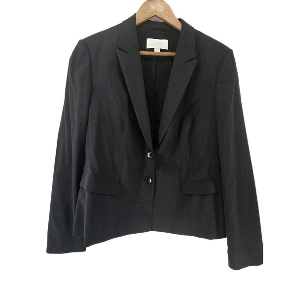 BOSS Hugo Boss Womens Black Blazer Jacket Single Button Business Size 14